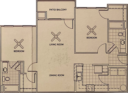 B2 - Two Bedroom / Two Bath -1026 Sq.Ft.*